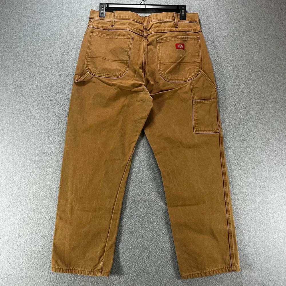 Dickies Carpenter Pants 1939RBD Mens 34x30 Brown Canvas Workwear Streetwear